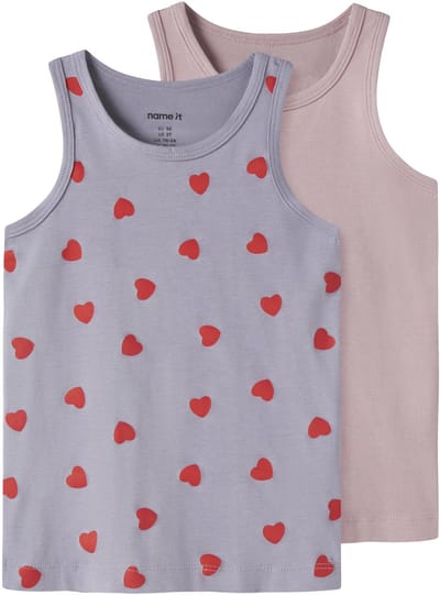 NAME IT - NMFTANK TOP 2P LAVENDER HEARTS NOOS - Meisjes - Onderhemden
