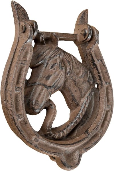 Homescapes Deurklopper paard hoefijzer bruin 558g