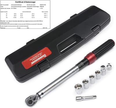 Momentsleutel Fiets 3/8 inch 20-140 Nm ratelsleutel 90 tanden met 1/4-1/2 adapter verlengstang - nauwkeurigheid ± 3% - voor fiets en auto