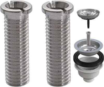 SnelShoppen - 2 Stuks M12 x 45 Holle Schroeven, 304 RVS, Vervangonderdelen voor Keuken en Badkamer, Perfect voor Afvoeren en Sifons
