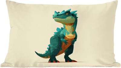 Sierkussens - Kussentjes Woonkamer - 60x40 cm - Stekels - Dino - Blauw - Gespierd