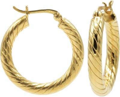 Karma Oorringen Plain Twister Hoops 25 mm | Goud