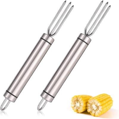 EXCITAT Maïs vork - Fruit vork - Grill vork - Herbruikbaar - Multifunctioneel - Geschikt voor fruit, grillen - 2 stuks