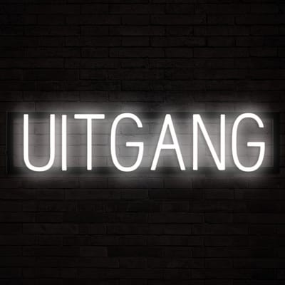 UITGANG - Lichtreclame Neon LED bord verlicht | SpellBrite | 66,49 x 16 cm | 6 Dimstanden & 8 Lichtanimaties | Reclamebord neon verlichting