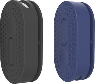 2 stuks - Premium case hoesje geschikt voor Samsung Smarttag 2 | Samsung SmartTag2 Hoes - buigbaar met stevige plakstrip - Case - Siliconen - Sleutelhanger - blauw en zwart