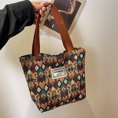 Niche Samiya Tote Bag Dames Ins Nieuwe Modieuze Canvas Tas Grote Capaciteit Pendelen Schoudertas Crossbody Tas brown