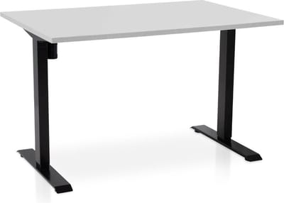 Zit-sta bureau elektrisch verstelbaar - MRC EASY | 140 x 80 cm | inclusief stekkerdoos en kabelklemmen | frame zwart - blad grijs