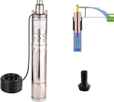 Dompelpomp 220V RVS voor Tuin en Huiswater, 0,37 kW, 1,8 m³/u, 86 m Hoofddruk