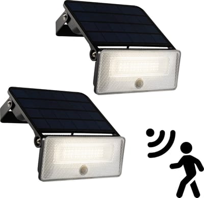 LED's Light Solar buitenlampen 1600 met sensor - Bewegingssensor en schemersensor - Duopack - Schijnwerper - Led straler buiten - Schijnwerpers