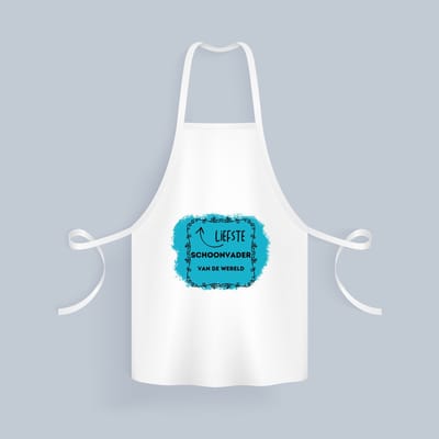 Akyol - liefste schoonvader van de wereld Keukenschort - Vader - de liefste schoonvader - vader cadeautjes - vaderdag - verjaardag - geschenk - kado - 82 bij 71 cm