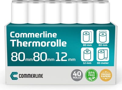 50x Thermische Kassabonnen Rollen 80x80x80mm - 80 Meter Hoge Kwaliteit BPA-Vrij Papier
