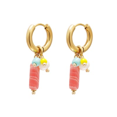 Bijoutheek Oorhangers Bar En Kralen roze