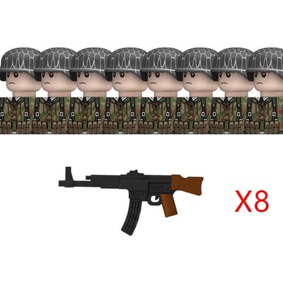 WOII Militaire Duitse Soldaten Figuren Bouwstenen Type 43 Moeras Camouflage Leger Infanterie Helm Wapens Blokken Speelgoed Ideaal Voor Kinderen