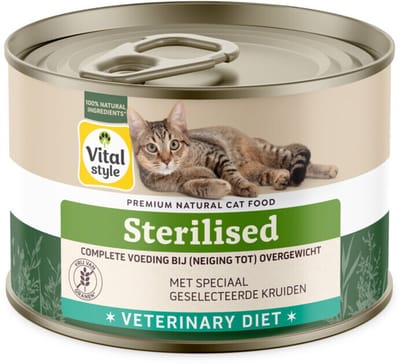 Vitalstyle Kattenvoer Blik Overgewicht - 12 x 200 gr - Voordeelverpakking