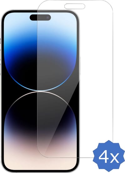 4x Geschikt voor iPhone 14 Pro Screenprotector - Geschikt voor iPhone 14 Pro Beschermglas Screen Protector 9H Glas