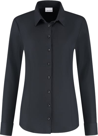 Ledub dames blouse Rosalie - popeline - zwart