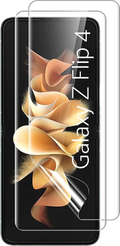 Screenprotector voor Samsung Galaxy Z Flip 4 - 2 stuks Beschermende kunststoffen transparante plastic schermfolie