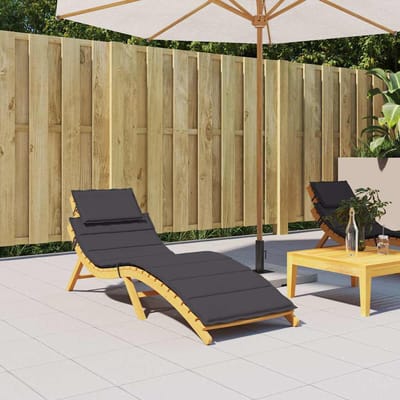 vidaXL - Ligbedkussen - 186x58x4 - cm - oxford - stof - zwart