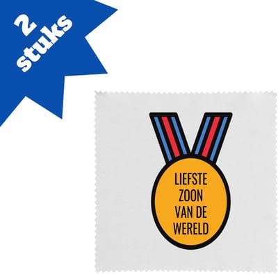 Akyol - liefste zoon van de wereld brillendoekjes - Zoon - de liefste zoon - verjaardagscadeau - verjaardag - cadeau - cadeautje voor zoon - zoon artikelen - kado - geschenk - gift - 17,8 bij 17,8 cm - 2 stuks