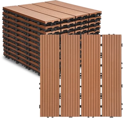 Terrastegels Composiet - Balkonvloer Buiten - Tuin Aankleden - Eenvoudig Kliksysteem - 44 Stuks 4m² - Bruin