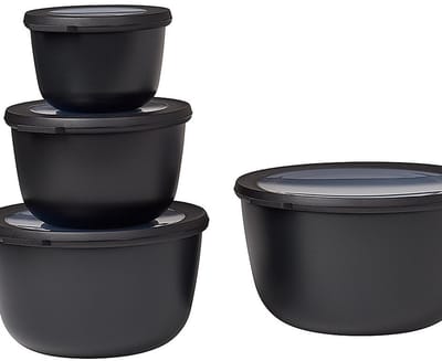 Dailygoody - Multikommenset - Voedselbewaarbox - Lekvrij en luchtdicht - Nordic black - Magnetronbestendig - Ideaal voor onderweg