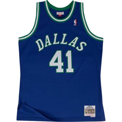 Mitchell And Ness NBA Dallas Mavericks 1998-1999 Dirk Nowitzki Shirt Blauw