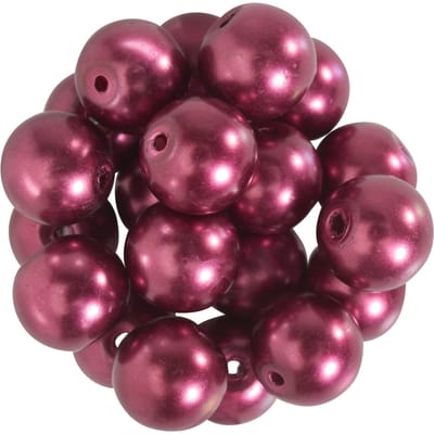 Glazen waskralen, Ø 10 mm, 20 stuks - Donderrood