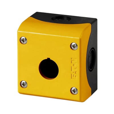Eaton M22-IY1 216536 Surface mounted housing 1 inbouwplaats, Voor bodembevestiging (Ø x h) 22 mm x 80 mm NOT-AUS Antraciet 1 stuk(s) Piece
