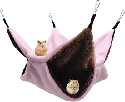 2 Stuks Hangmat voor Kleine Huisdieren, Dubbele Laag Schommel Nest voor Hamsters, Fretten en Chinchilla's, Ideaal voor Kleine Dieren