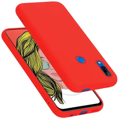 Cadorabo Hoesje geschikt voor Honor 10 LITE / Huawei P SMART 2019 in LIQUID ROOD - Beschermhoes gemaakt van flexibel TPU silicone Case Cover
