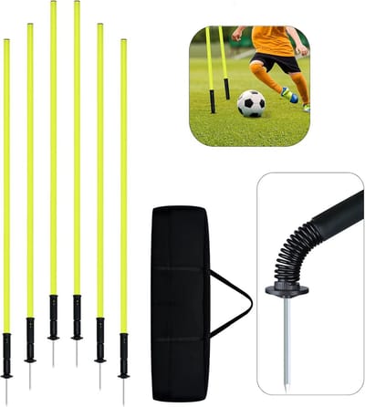Slalom Trainingsstangen Set voor Voetbal en Behendigheidstraining
