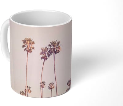 Mok - Koffiemok - Palmbomen - Zon - Natuur - Lucht - Mokken - 350 ML - Beker - Koffiemokken - Theemok