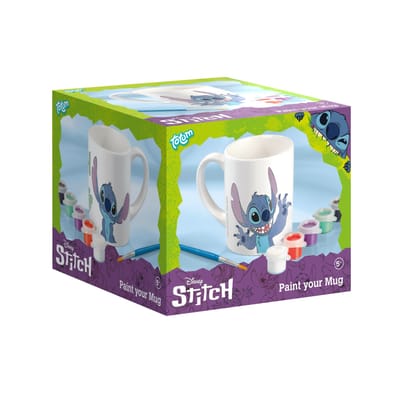 Disney Stitch inkleurbeker - Totum knutselset keramieken mok incl. verf en penseeltje - cadeau tip speelgoed meisjes en jongens knutselen Lilo & Stitch