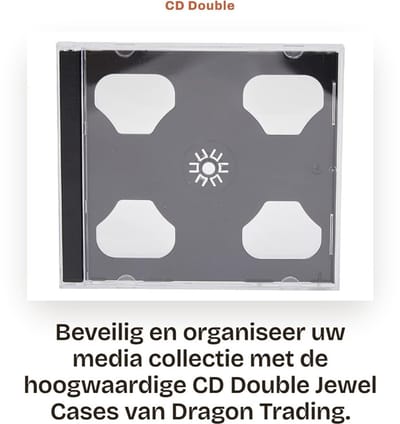 Dailygoods- CD Dozen - Dubbele CD Doos - Opbergsysteem - 5 Stuks - Zwarte Tray - Professionele Kwaliteit - Cd Hoes