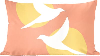 Sierkussens - Kussentjes Woonkamer - 60x40 cm - Vogels - Cirkels - Geel