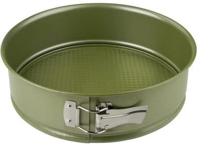 Famanu – Milieuvriendelijke ronde springvorm 24 x 7,5 cm met ILAG anti-aanbaklaag en carnaubawas, groen design