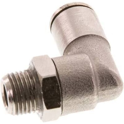 6mm x R1/8'' 90 graden L-verbinding Messing Insteekfitting Buitendraad Draaibaar FKM [2 Stuks]