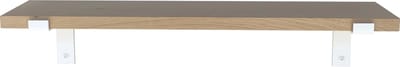 GoudmetHout® Wandplank Industrieel - 50 x 20 cm Muurplank - Eiken Hout - Decoratie Wandrek & Boekenrek - Hangplank Keuken - Wall Shelf + 2 Mat Witte Plankdragers van Staal