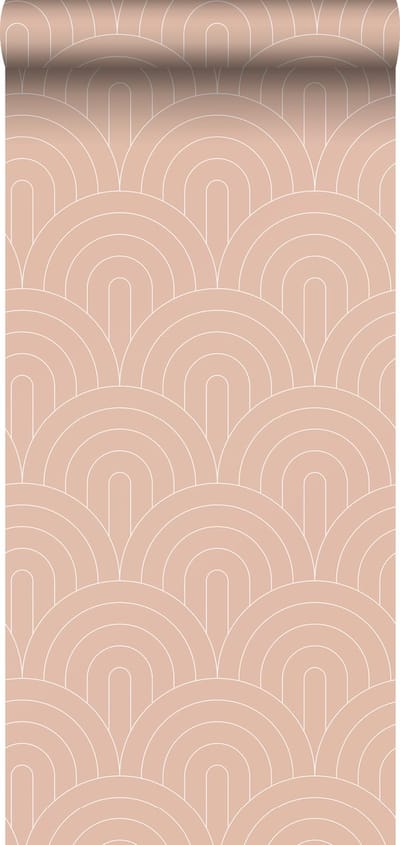 ESTAhome behang art deco bogen perzik roze - 53 cm x 10.05 m - 139218