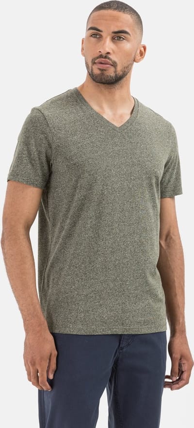 camel active T-shirt met korte mouwen gemaakt van biologisch katoen - Maat menswear-S - Groen