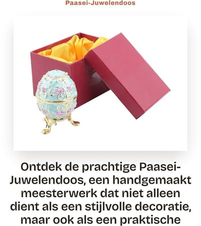 Dailygoods- Juwelendoos Handgemaakt - Vintage Paasei - Decoratie - Organisator - Opbergruimte - Duurzaam Emaille - Sieradenbox