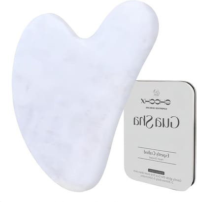 Gua Sha Tool van Witte Kwarts voor Huidverzorging, Vermindert Spanning en Opgezwollen Gezicht, Ideaal voor Massage en Ontspanning