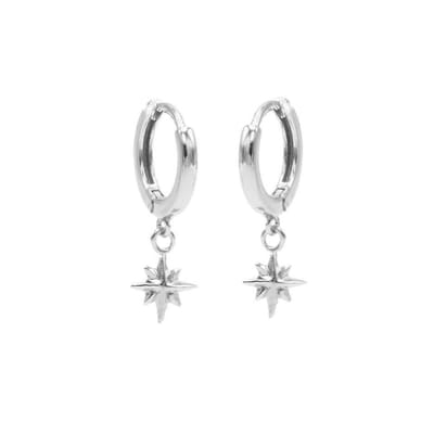 Karma - Hinged Hoops Symbols Morningstar Silver M1934hin