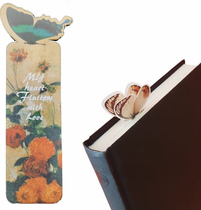 Boekenlegger Vlinder & Bloem – Bladwijzer - Bookmark – Kaartje – Classic Groen - Kleine Cadeautjes