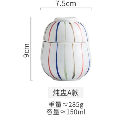 Handbeschilderde stoofpot Japanse keramiek met deksel kom vogelnest dessert stoofpot el commercieel kleine stoof soep soeppot