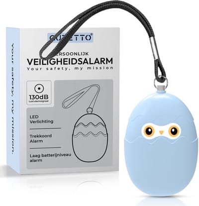 QURETTO® - Persoonlijk Alarm - 130 dB - Alarmknop voor Ouderen, Vrouwen & Kinderen - Zelfverdediging - Sleutelhanger - Zaklamp