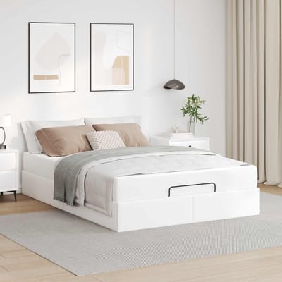 vidaXL - Bedframe - met - matras - Anders - 2 - st - Wit - PVC