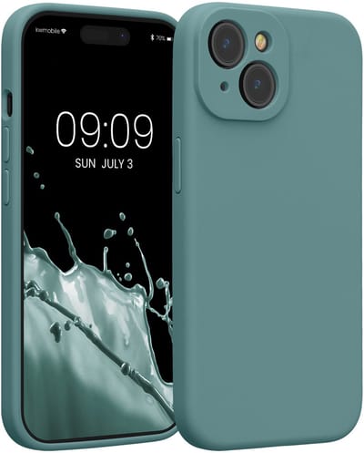 kwmobile telefoonhoesje geschikt voor Apple iPhone 15 - TPU backcover met siliconen coating - Smartphone case in Arctische nacht