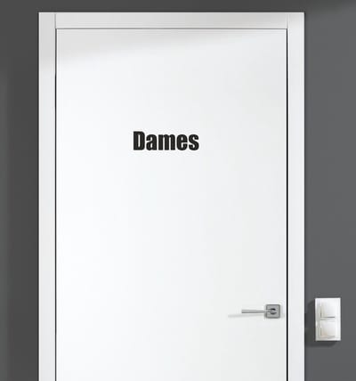 Deursticker - Dames - Zwart 12x3,5