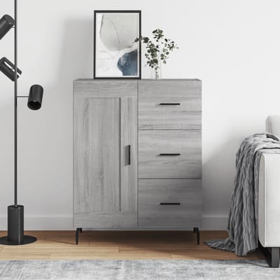 vidaXL - Dressoir - 69,5x34x90 - cm - bewerkt - hout - grijs - sonoma - eikenkleurig